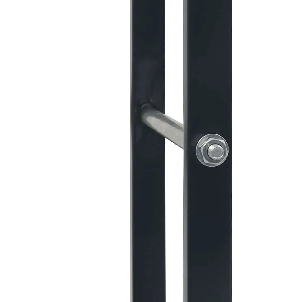 Firewood Rack Heavy-Duty Steel Rectangular Tall Log Holder Black