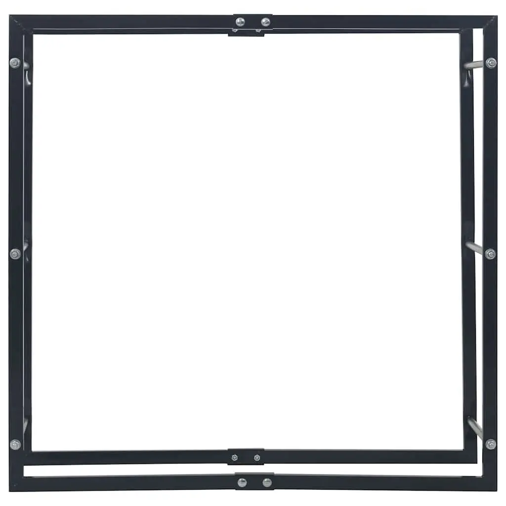 Firewood Rack Heavy-Duty Steel Black 100 x 25 x 100 cm