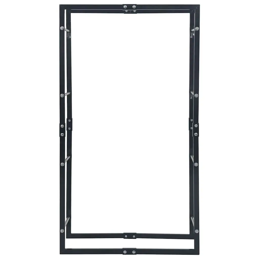 Firewood Rack Heavy-Duty Steel Tall Log Storage Holder Black 80L x 25W x 150H cm