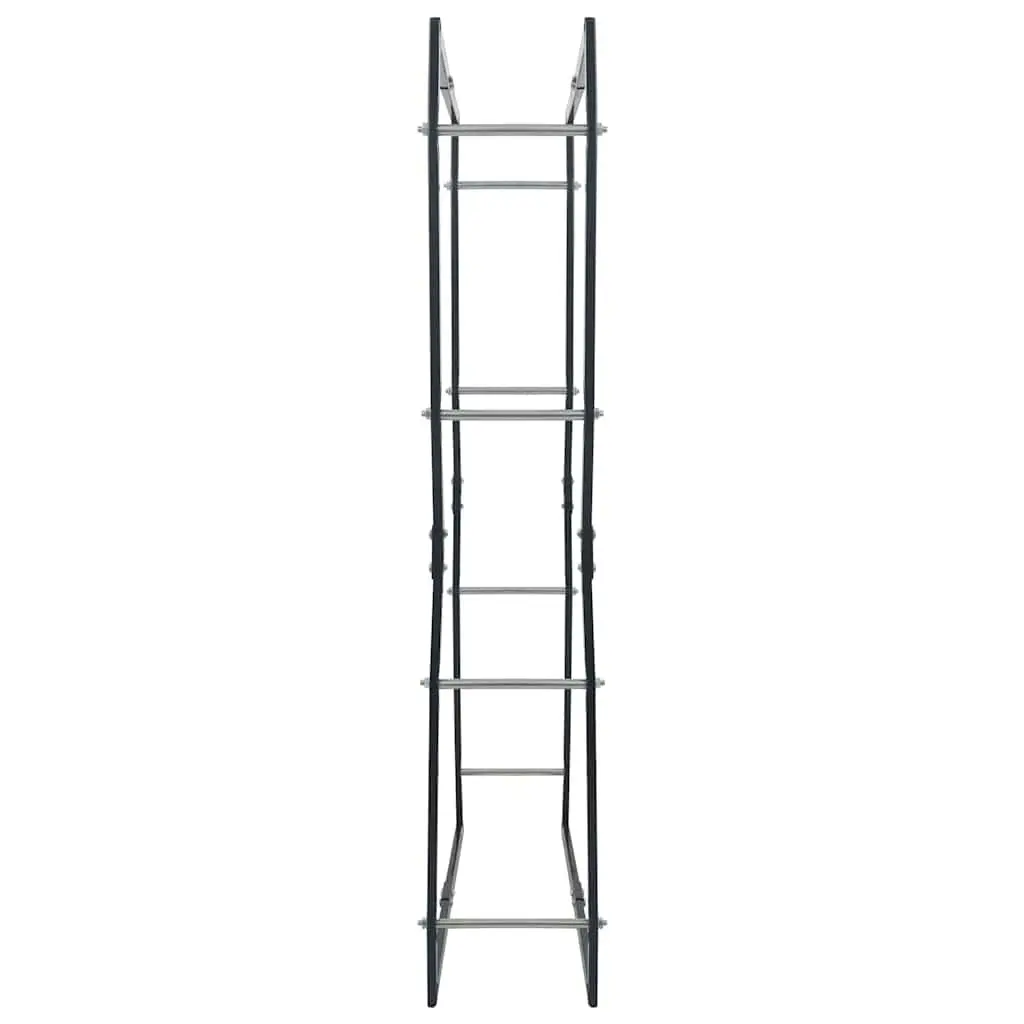 Firewood Rack Heavy-Duty Steel Tall Log Storage Holder Black 80L x 25W x 150H cm