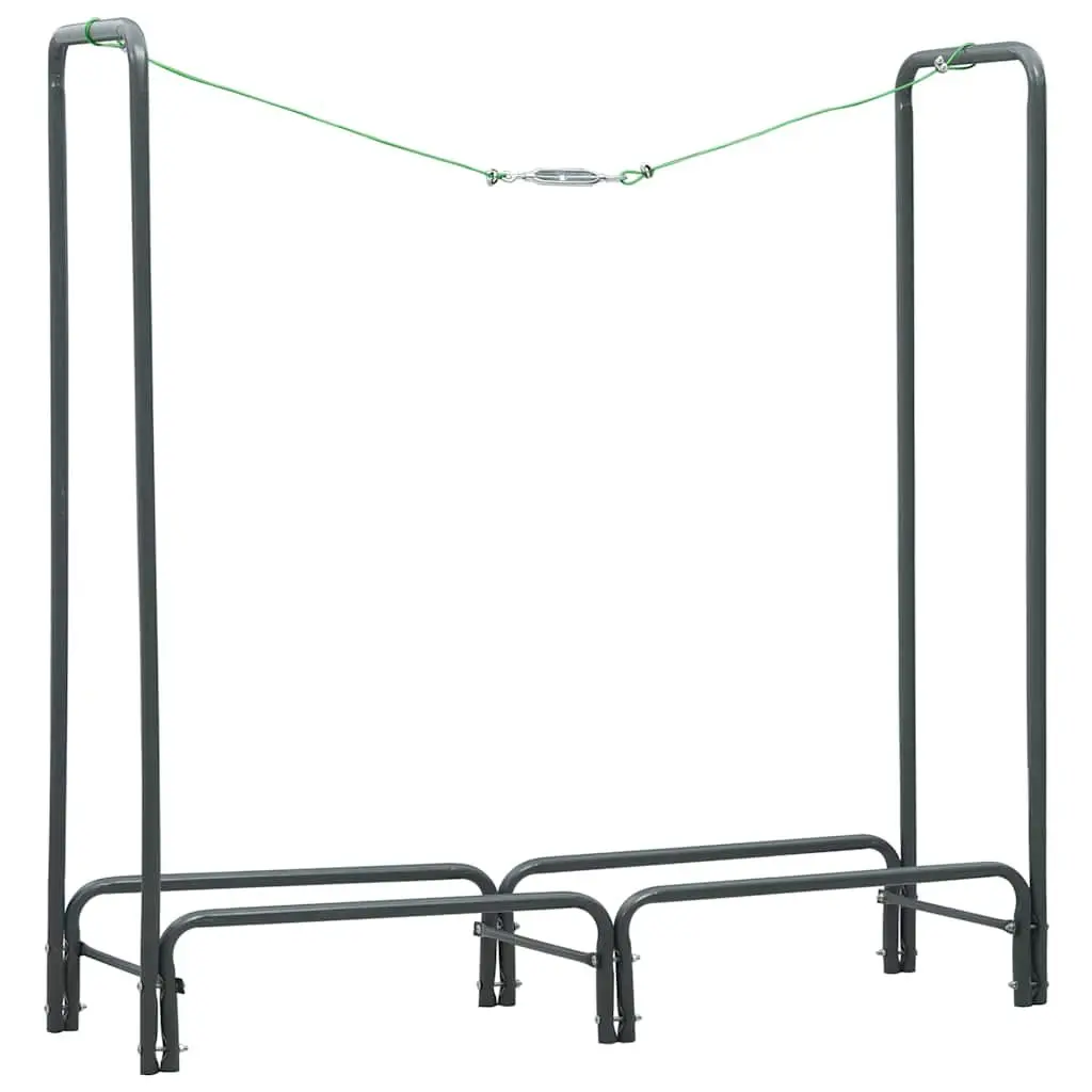 Firewood Rack Heavy Duty Steel Tall Log Holder Grey