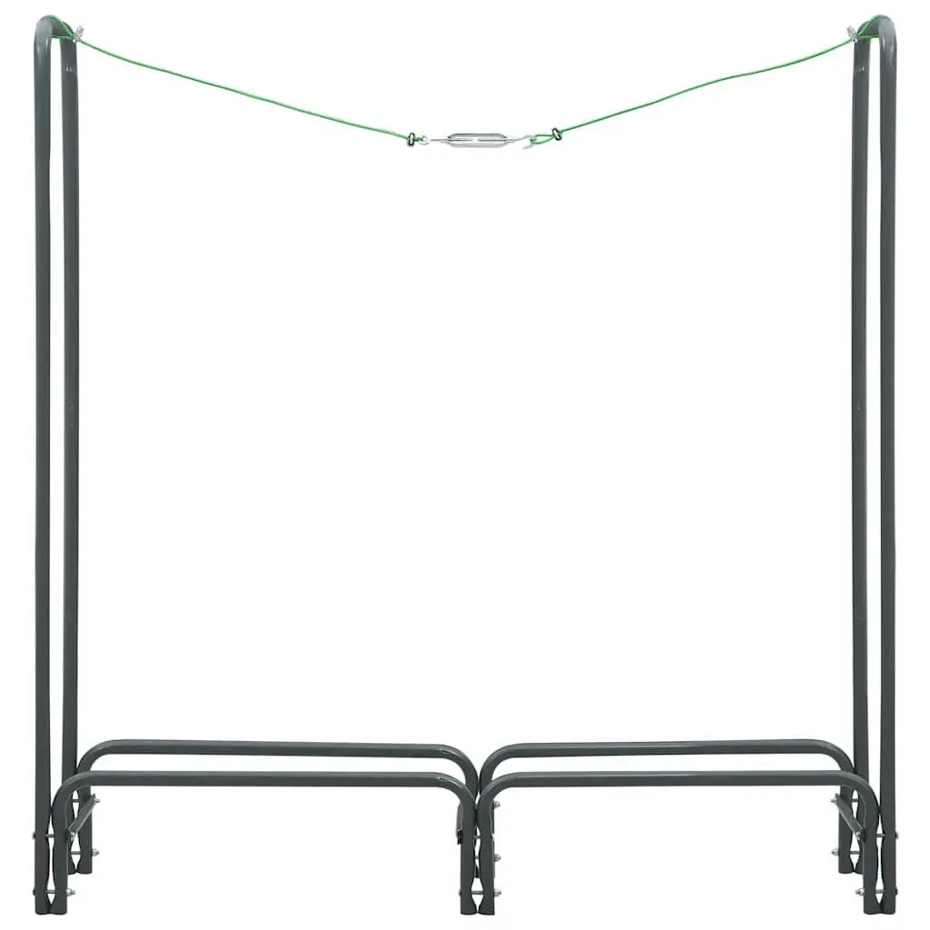 Firewood Rack Heavy Duty Steel Tall Log Holder Grey