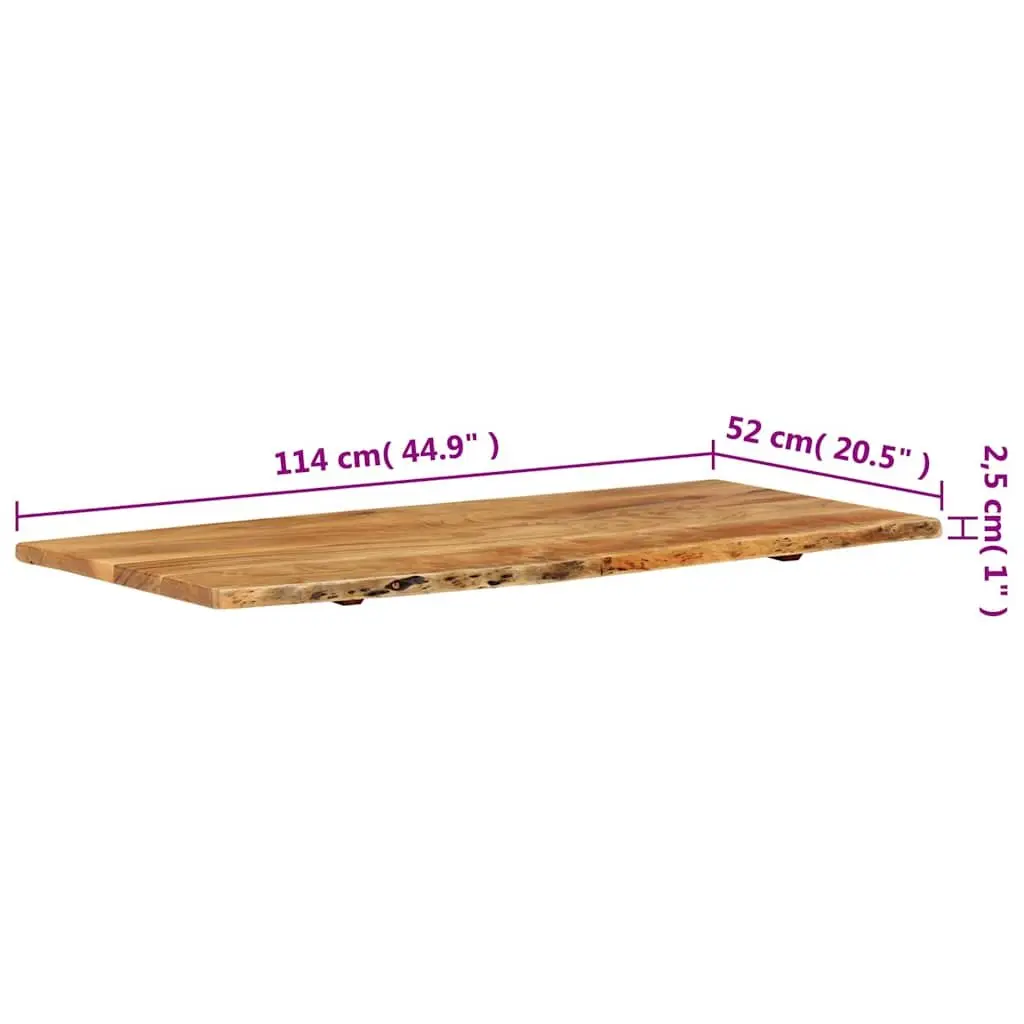 Bathroom Vanity Top Solid Acacia Wood Countertop Rustic Live Edge Worktop 114cm