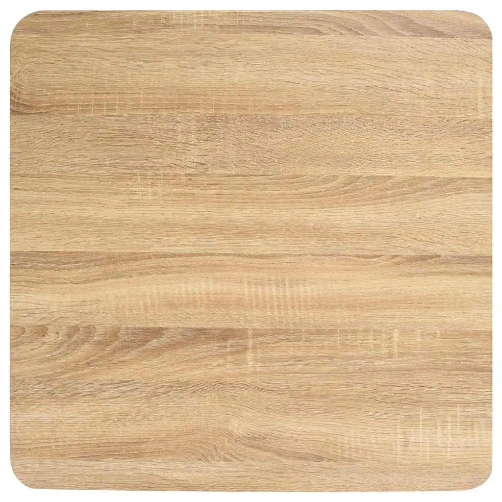 Bistro Table Light Brown Square 60x60cm Wood Grain Pattern Steel Legs