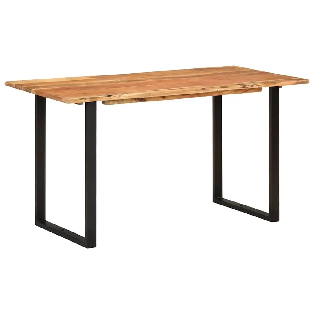 Dining Table Industrial Rustic Brown Solid Acacia Wood 140x70x76 cm