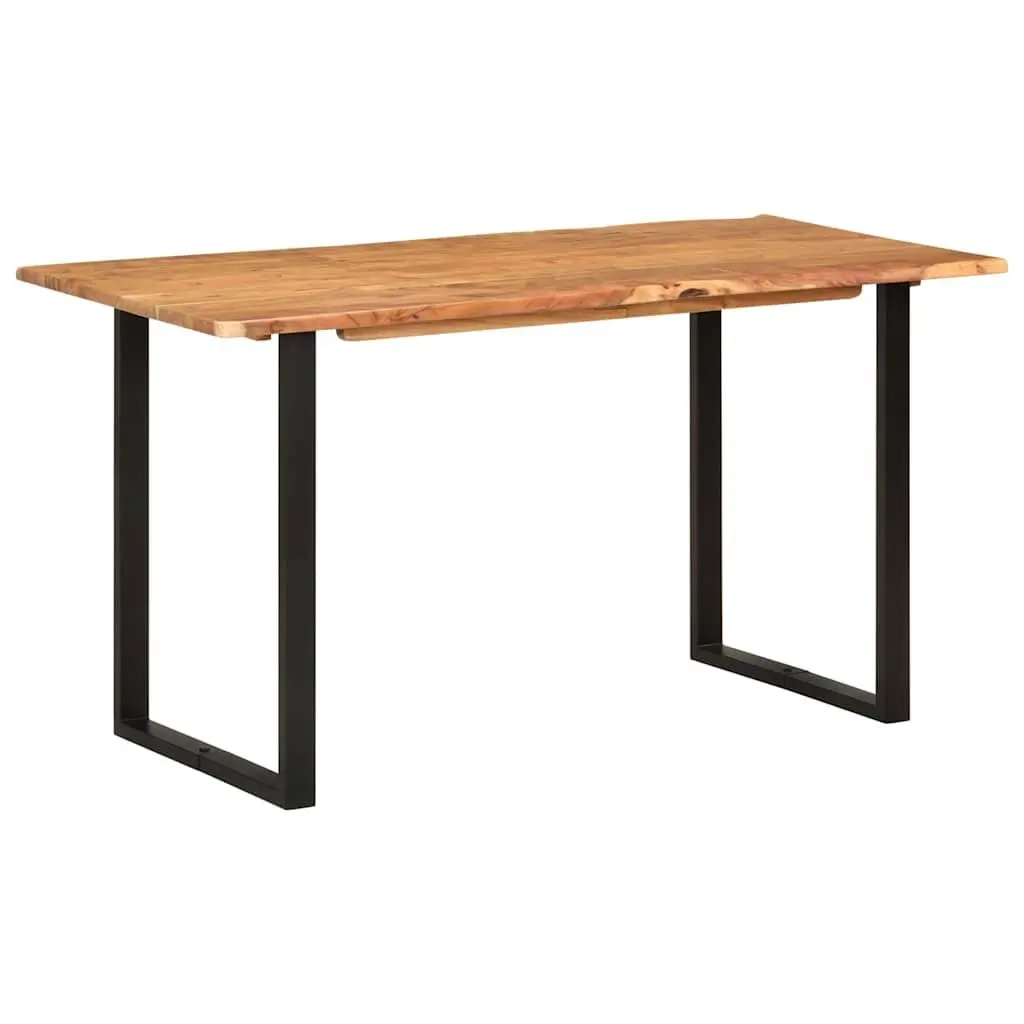 Dining Table Industrial Rustic Brown Solid Acacia Wood 140x70x76 cm