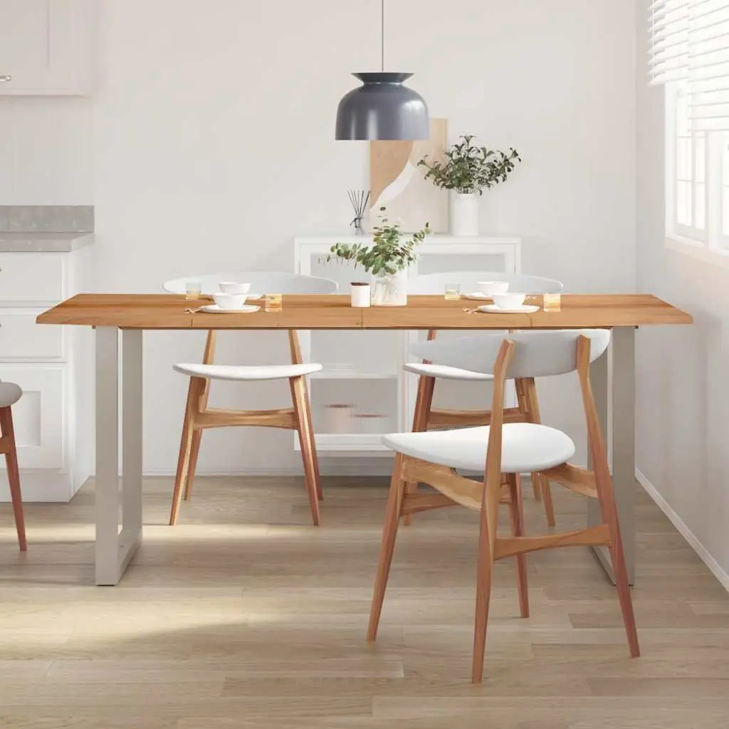 Dining Table 180x90x76cm Brown Solid Wood Kitchen Dining Room Furniture