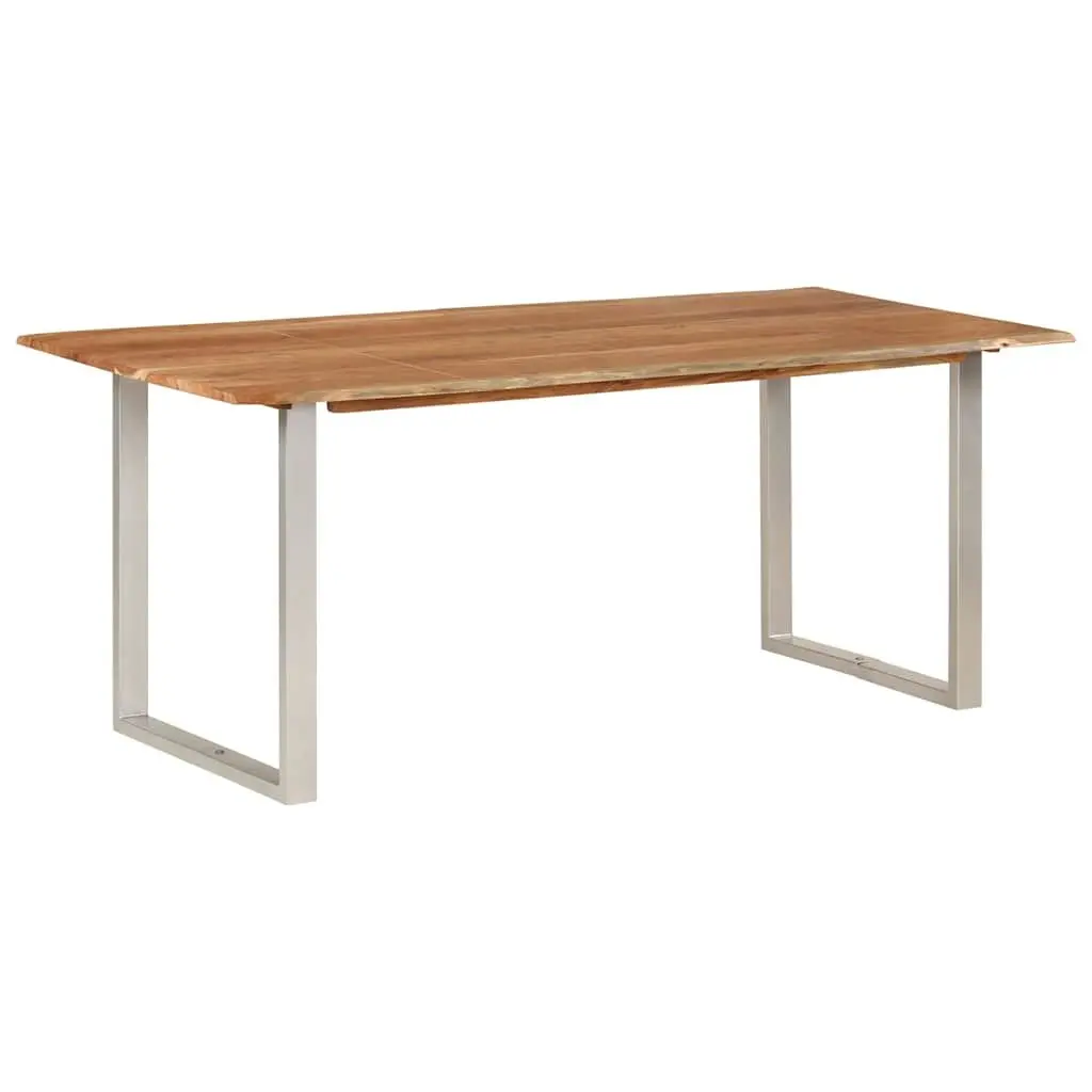 Dining Table 180x90x76cm Brown Solid Wood Kitchen Dining Room Furniture