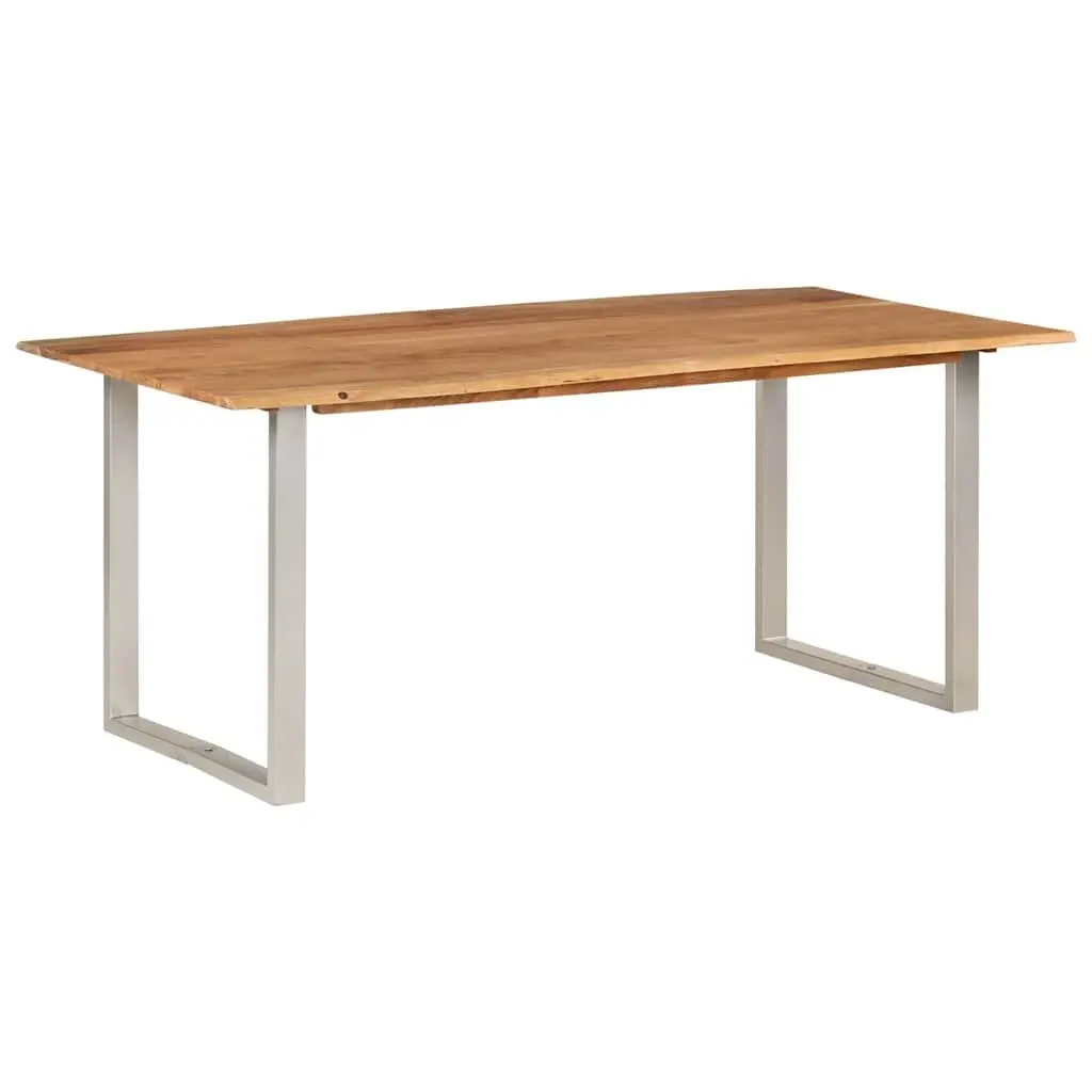 Dining Table 180x90x76cm Brown Solid Wood Kitchen Dining Room Furniture