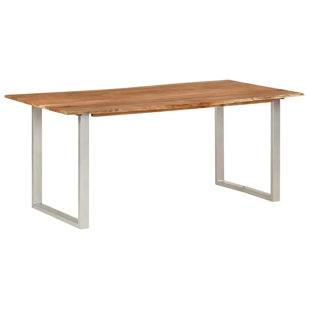 Dining Table 180x90x76cm Brown Solid Wood Kitchen Dining Room Furniture