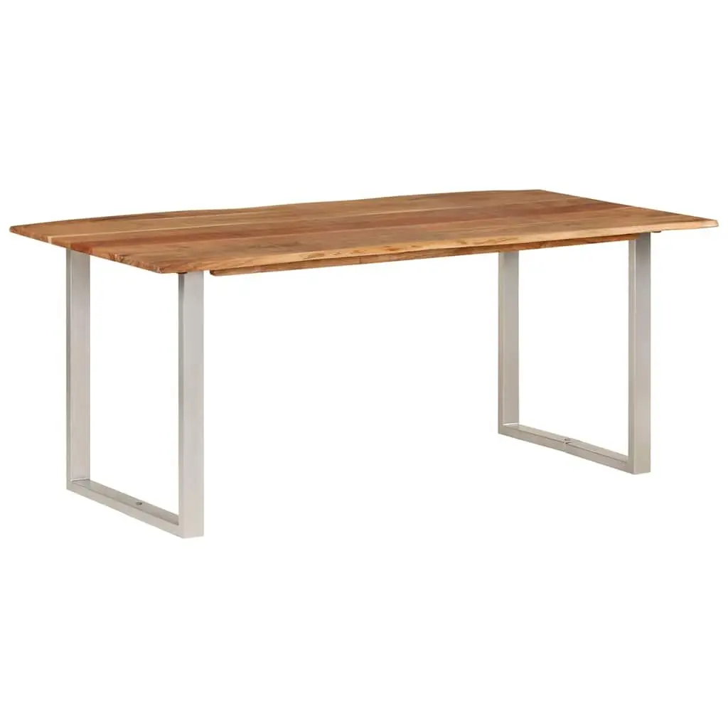 Dining Table 180x90x76cm Brown Solid Wood Kitchen Dining Room Furniture