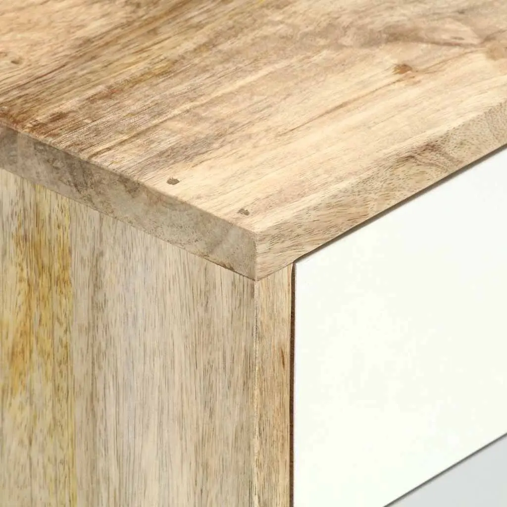Bedside Cabinet Handmade Solid Mango Wood Nightstand 47x35x59cm with 2 Drawers