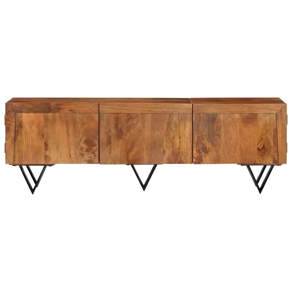TV Cabinet Solid Mango Wood Rustic 140x30x46 cm Brown Living Room Furniture Storage