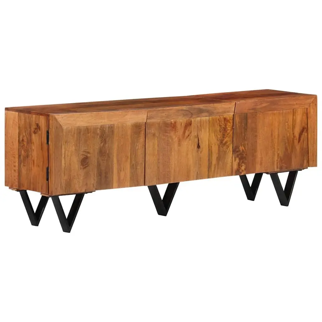 TV Cabinet Solid Mango Wood Rustic 140x30x46 cm Brown Living Room Furniture Storage