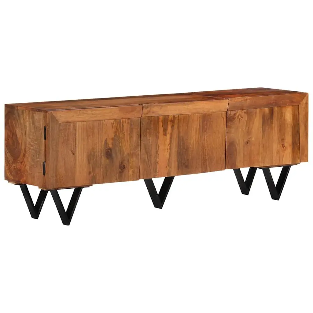 TV Cabinet Solid Mango Wood Rustic 140x30x46 cm Brown Living Room Furniture Storage
