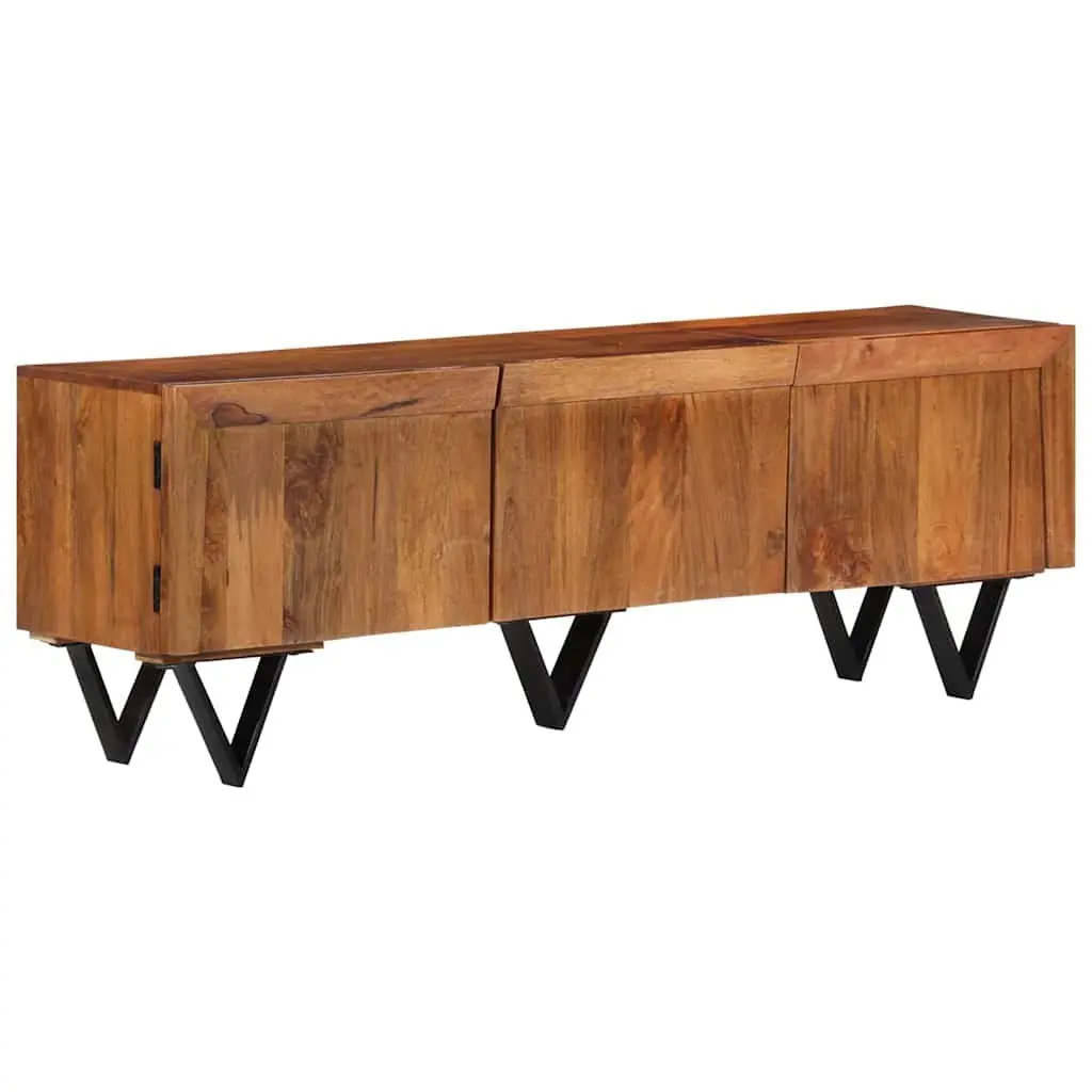 TV Cabinet Solid Mango Wood Rustic 140x30x46 cm Brown Living Room Furniture Storage