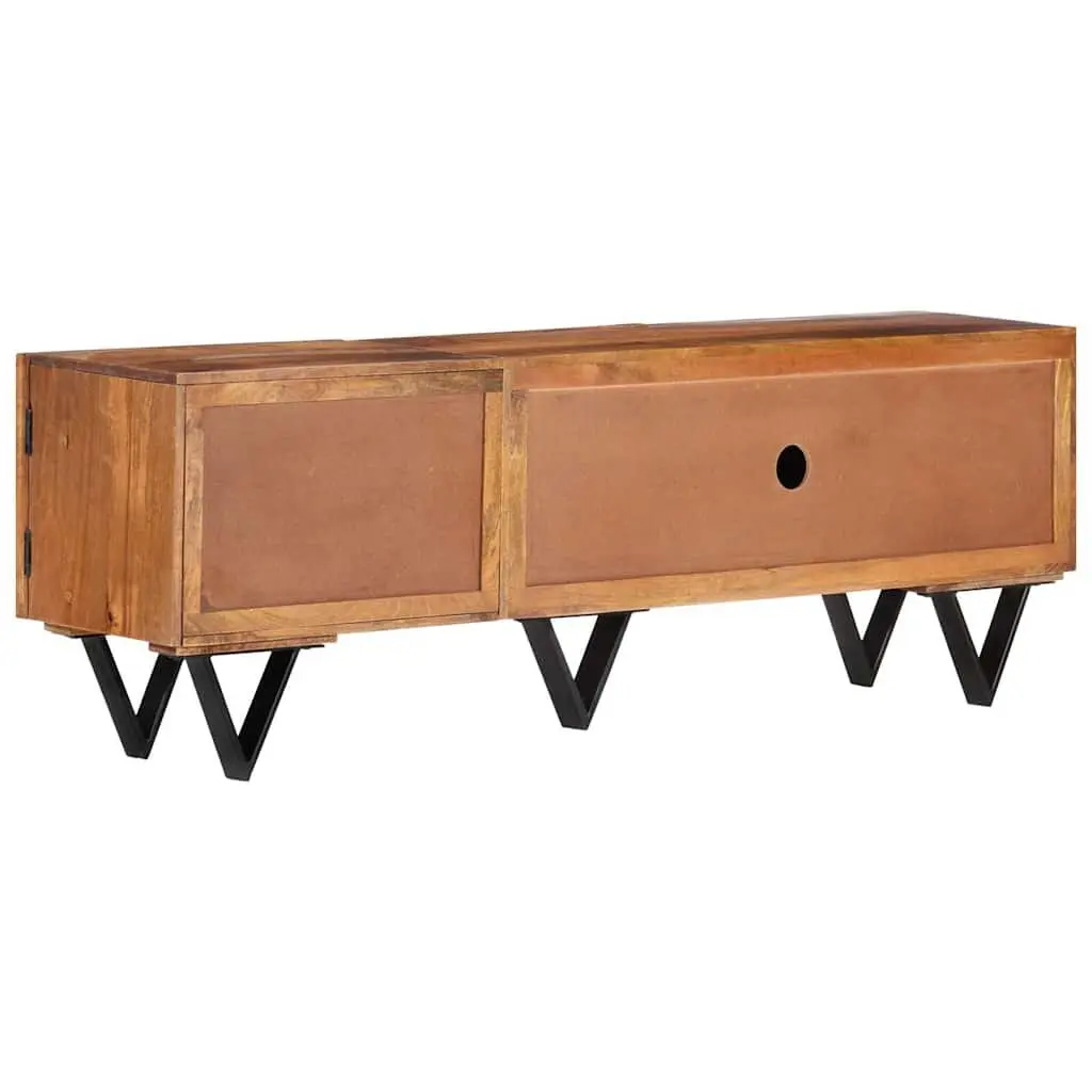 TV Cabinet Solid Mango Wood Rustic 140x30x46 cm Brown Living Room Furniture Storage