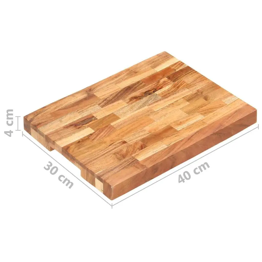 Acacia Wood Cutting Board 40x30x4 cm Sturdy Kitchen Chopping Surface Brown