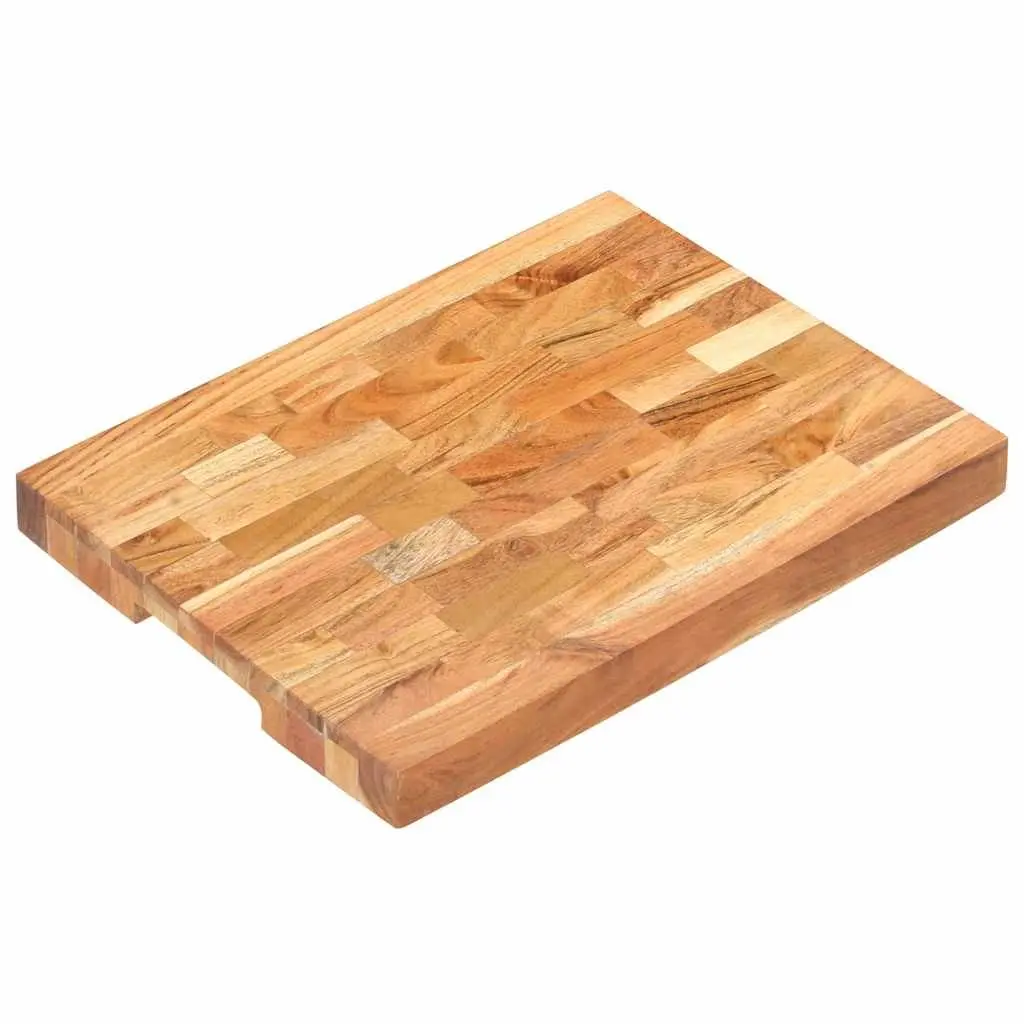 Acacia Wood Cutting Board 40x30x4 cm Sturdy Kitchen Chopping Surface Brown