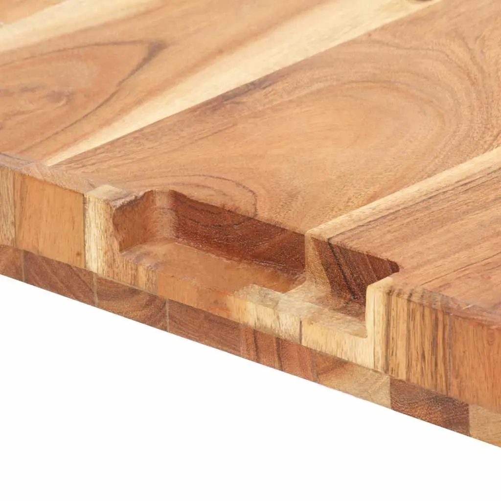 Acacia Wood Cutting Board 40x30x4 cm Sturdy Kitchen Chopping Surface Brown