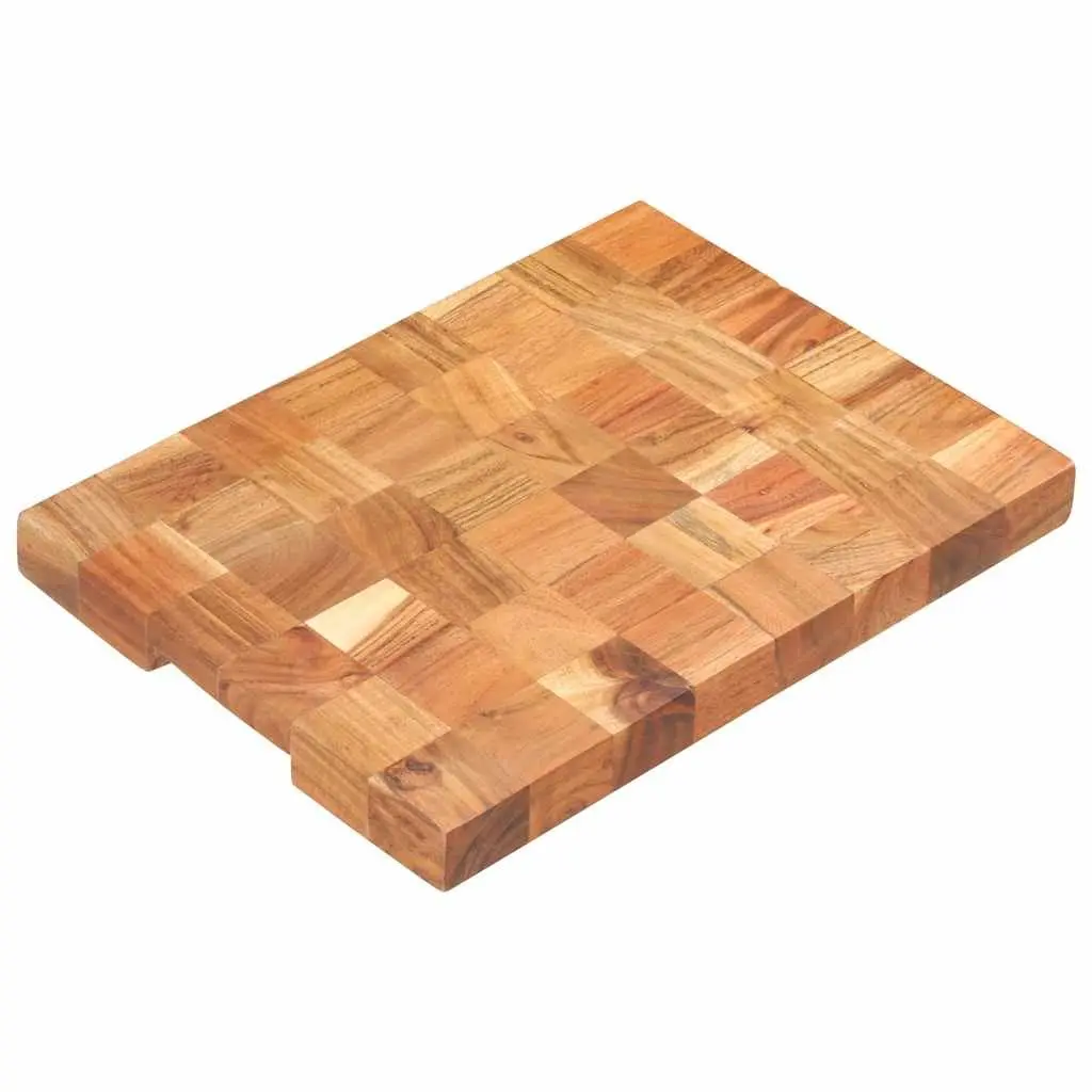 Chopping Board Solid Acacia Wood Finger Groove 40x30x3.8 cm