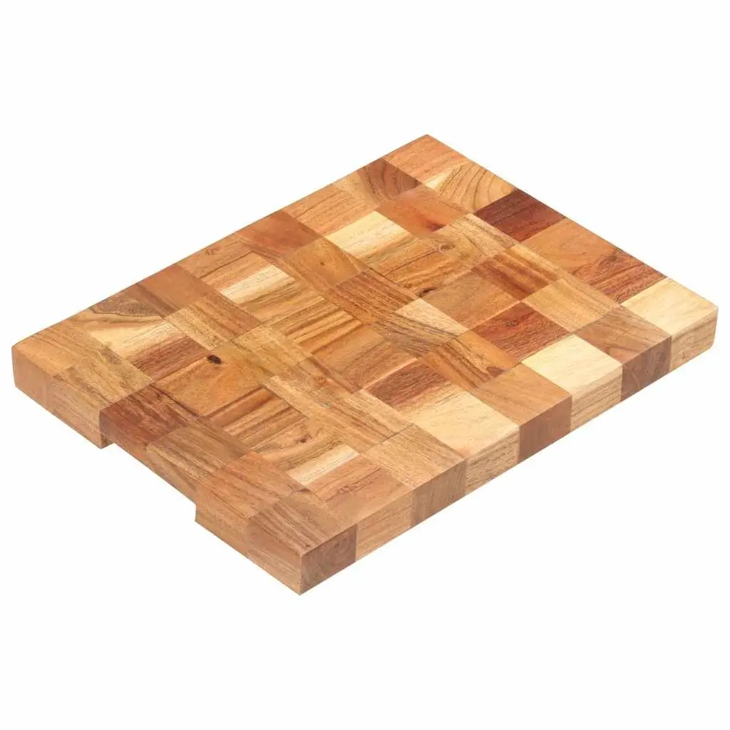 Chopping Board Solid Acacia Wood Finger Groove 40x30x3.8 cm