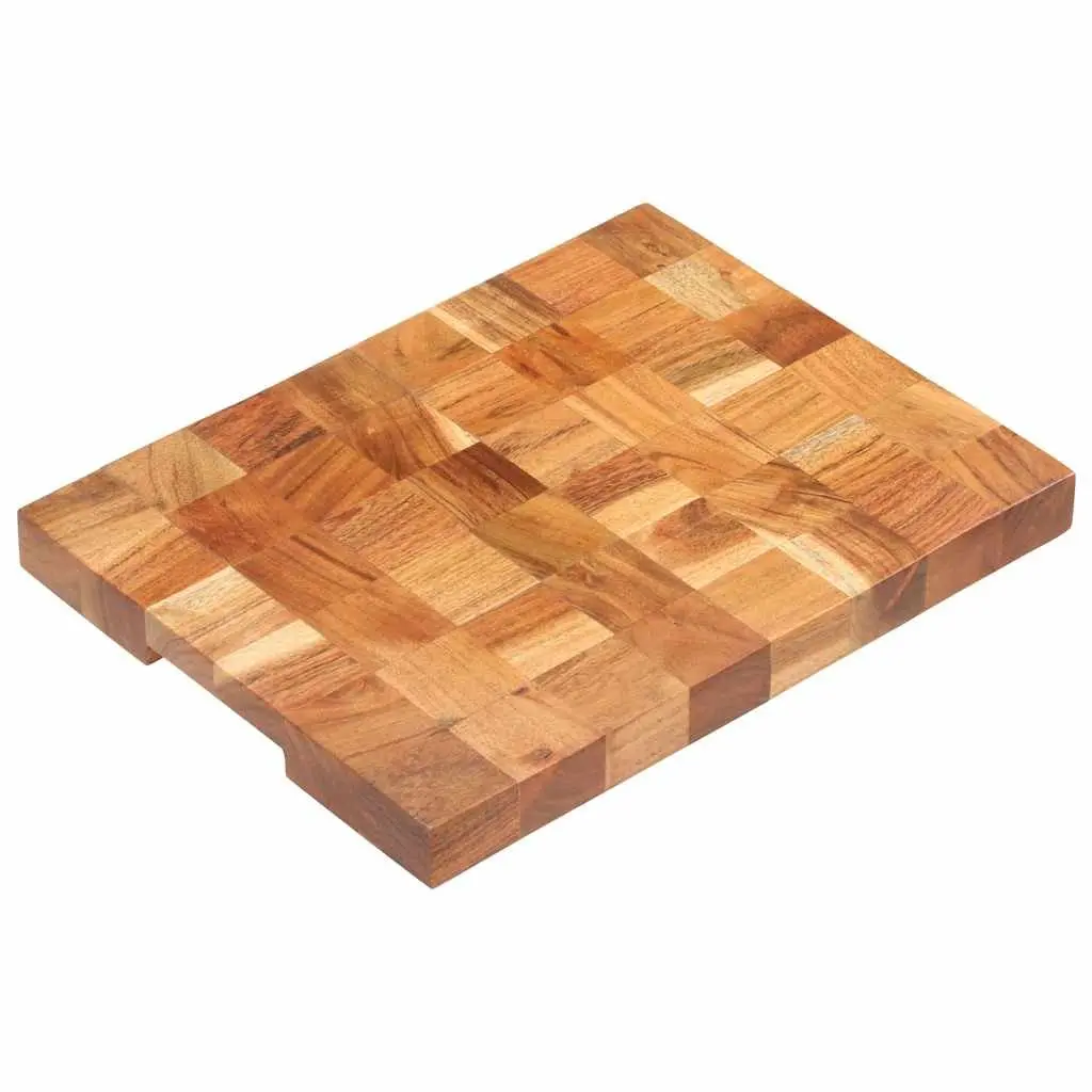 Chopping Board Solid Acacia Wood Finger Groove 40x30x3.8 cm