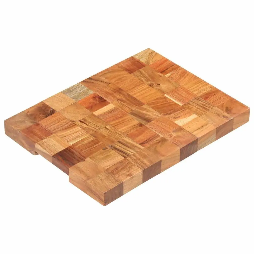 Chopping Board Solid Acacia Wood Finger Groove 40x30x3.8 cm