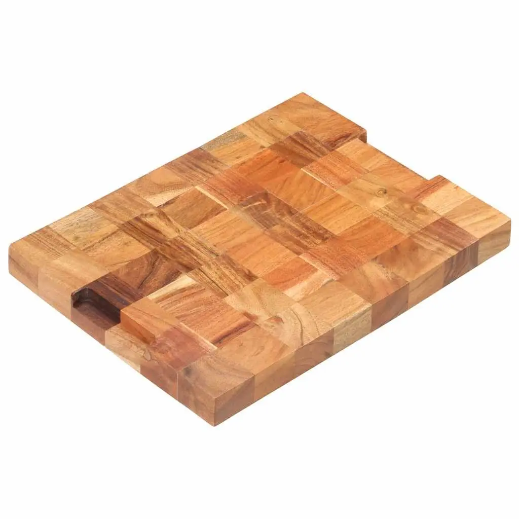 Chopping Board Solid Acacia Wood Finger Groove 40x30x3.8 cm