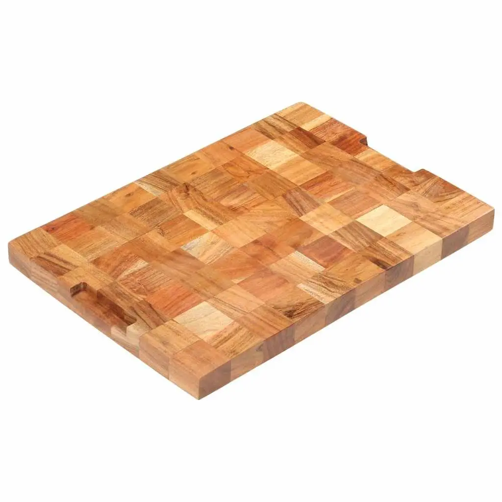 Cutting Board Solid Acacia Wood 50x34x3.8 cm Durable Kitchen Prep Surface