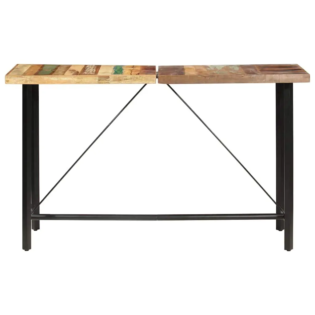 Bar Table 180x70x107 cm Solid Reclaimed Wood Industrial Dining Kitchen Furniture