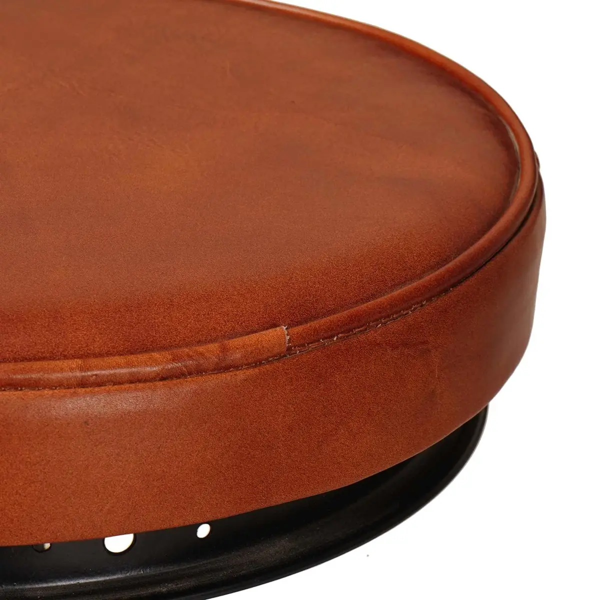 Bar Stools 2 pcs Brown Goat Leather Bicycle Pedal Footrest Industrial Design