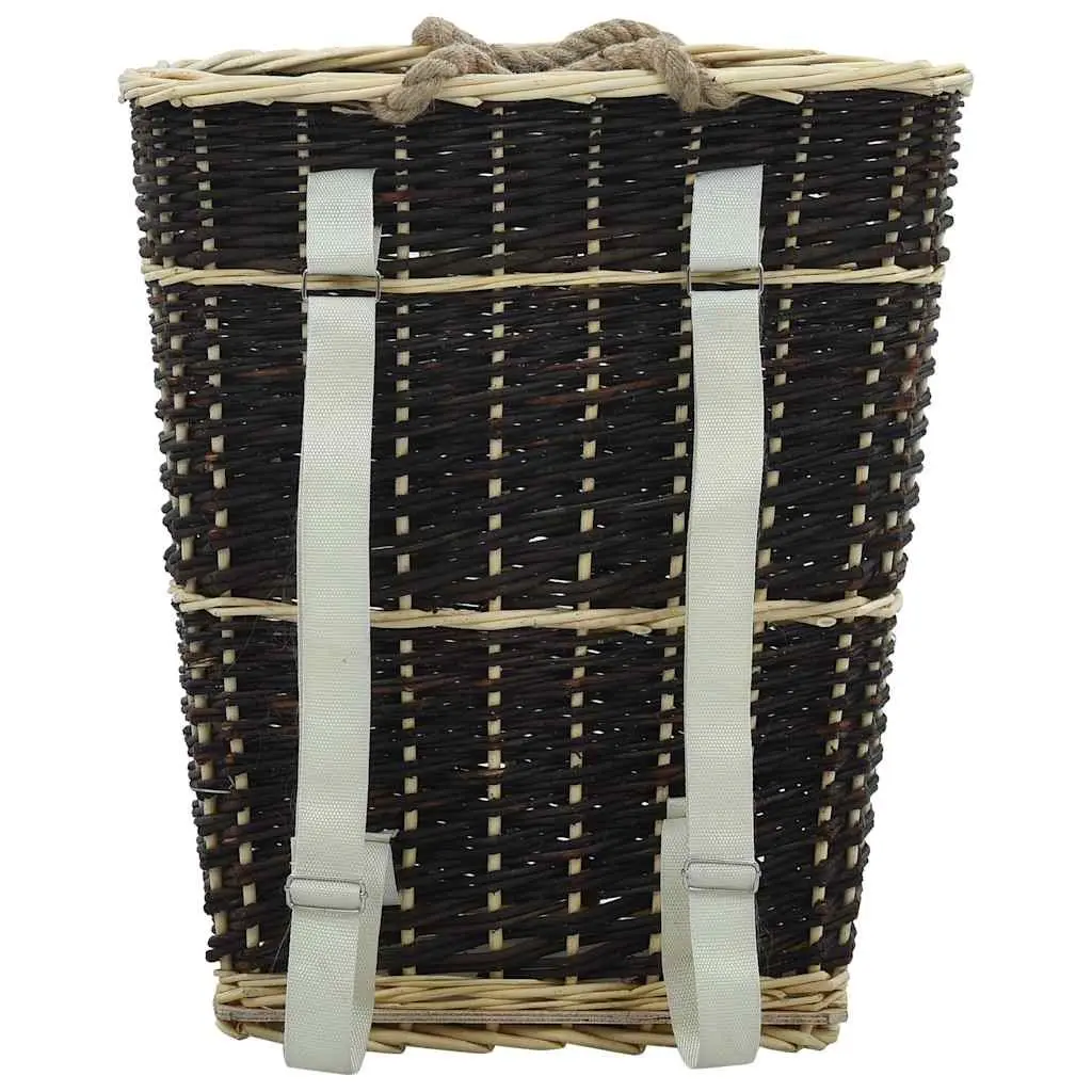 Firewood Backpack Carrier Rustic Willow Log Storage Transport 50 x 44 x 58 cm