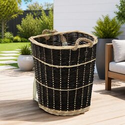 Firewood Backpack Carrier with Belts Natural Willow Log Storage Transport