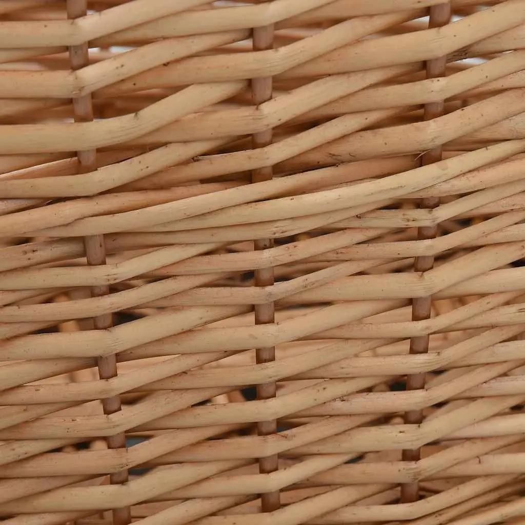 Firewood Basket Rustic Willow Storage Log Carrier with Carrying Handles 56 x 40 x 28 cm