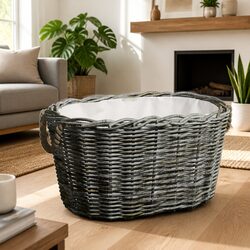 Your Grey Firewood Basket with Handles: Style Meets Function