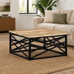 Your New Coffee Table: Solid Wood and Steel Legs