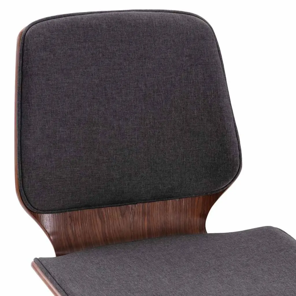 Dining Chairs Set Grey Fabric Upholstered Wood Frame