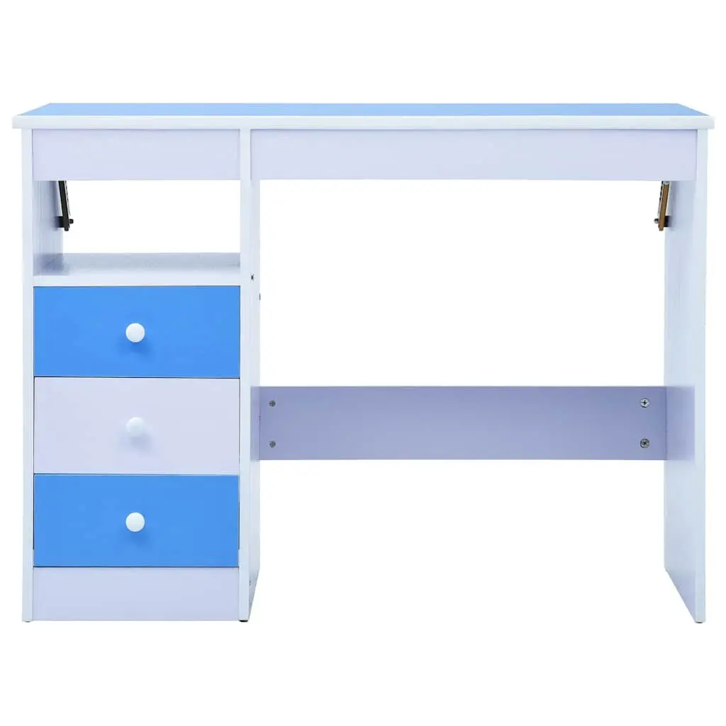 Children's Art & Drafting Table Tiltable Study Desk Blue White Workspace Drawing