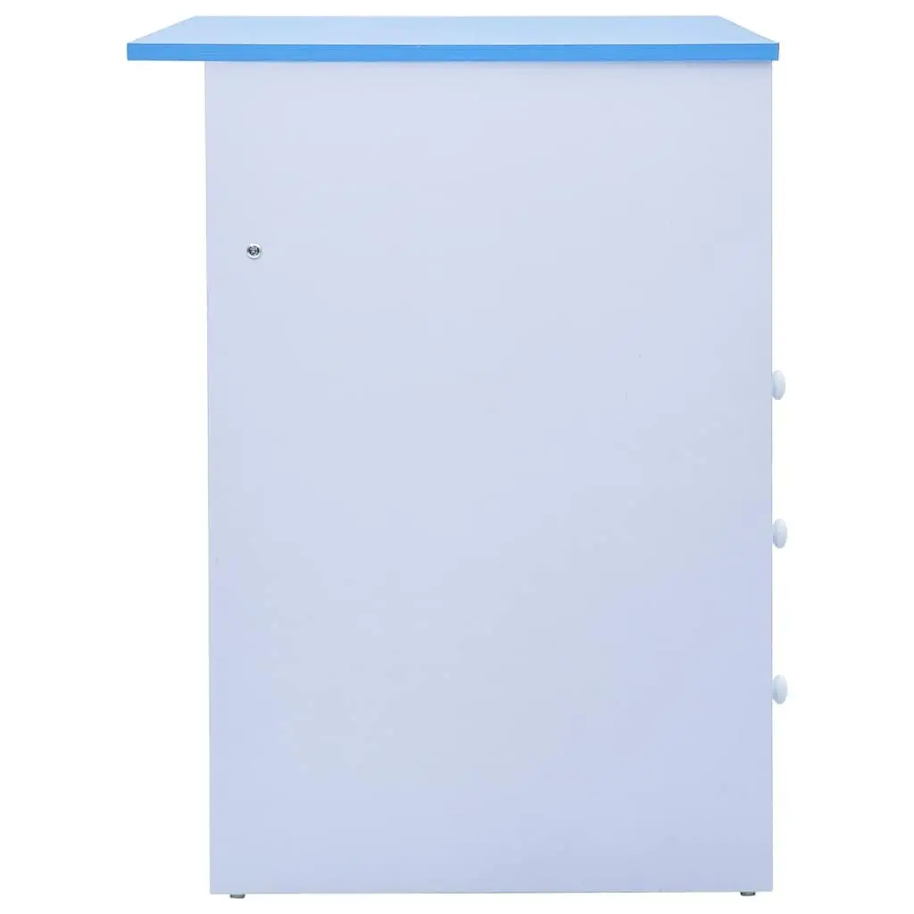 Children's Art & Drafting Table Tiltable Study Desk Blue White Workspace Drawing