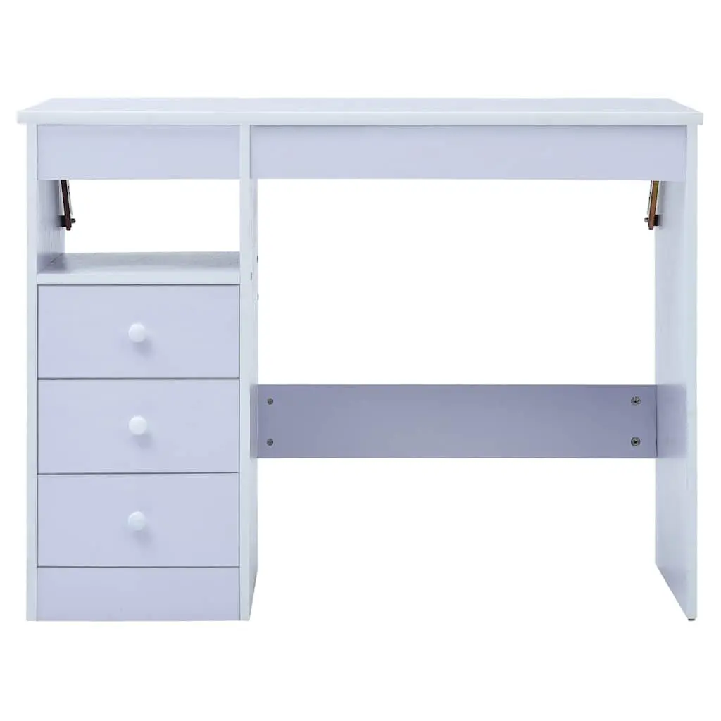 Children Art Drafting Table Tiltable Study Desk White Workspace with Storage