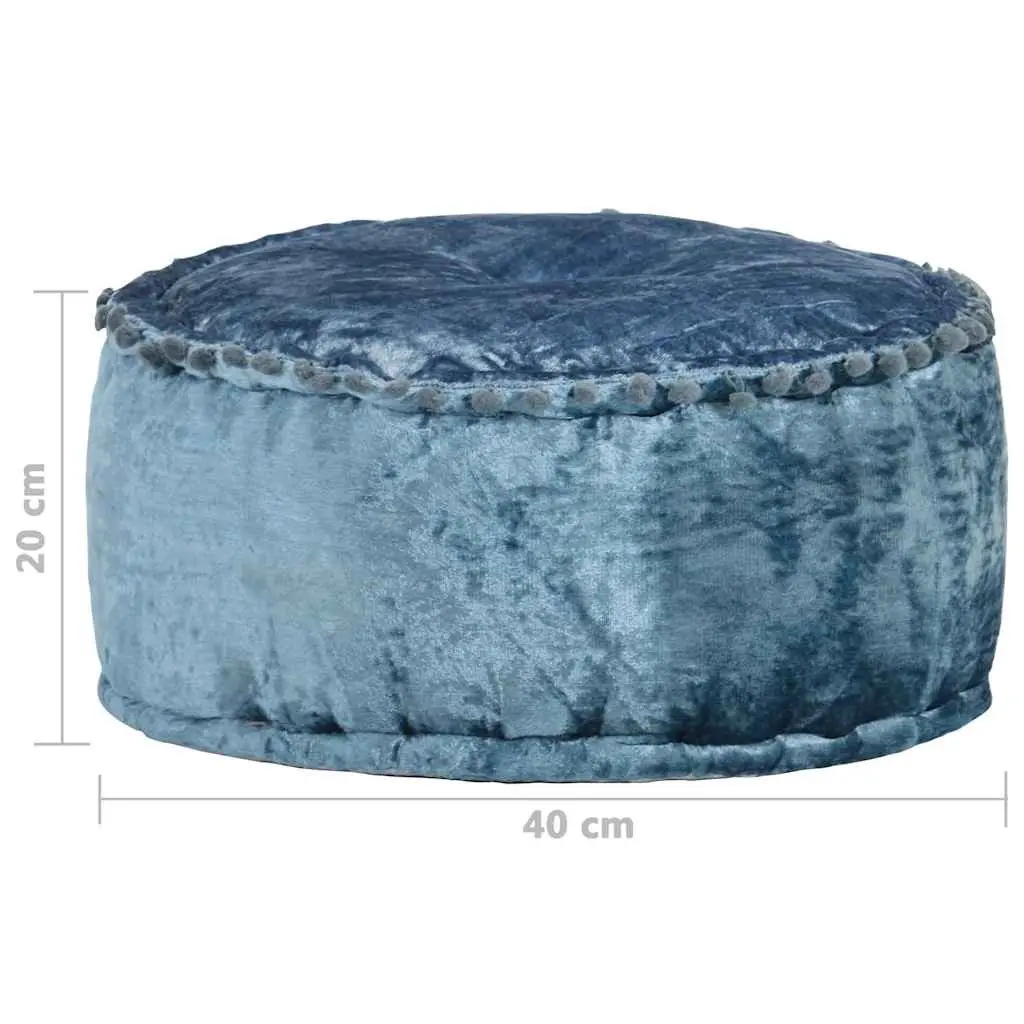Round Velvet Pouffe Footrest Ottoman 40x20cm
