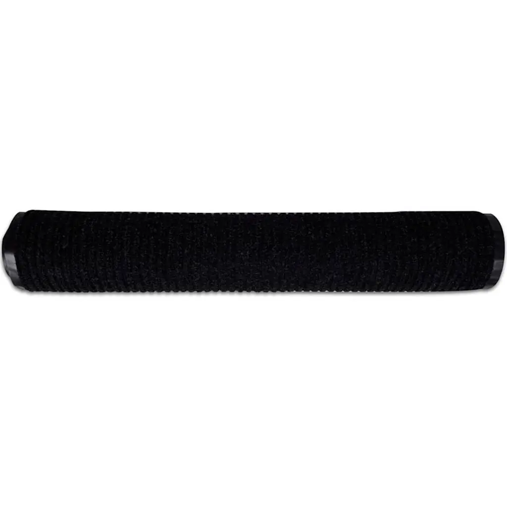 Door Mat Black 117x220 cm Non-Slip PVC Backing Indoor Outdoor Entrance Hallway