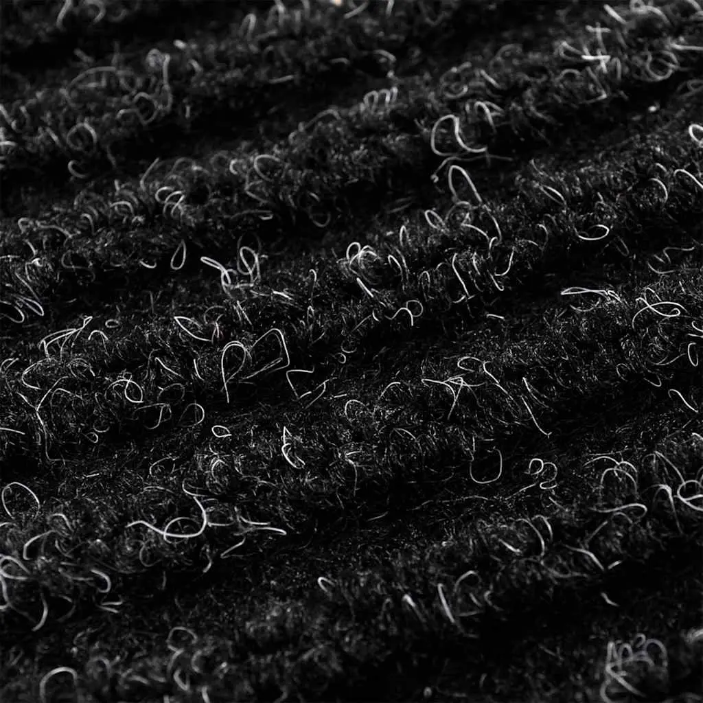 Door Mat Black 117x220 cm Non-Slip PVC Backing Indoor Outdoor Entrance Hallway