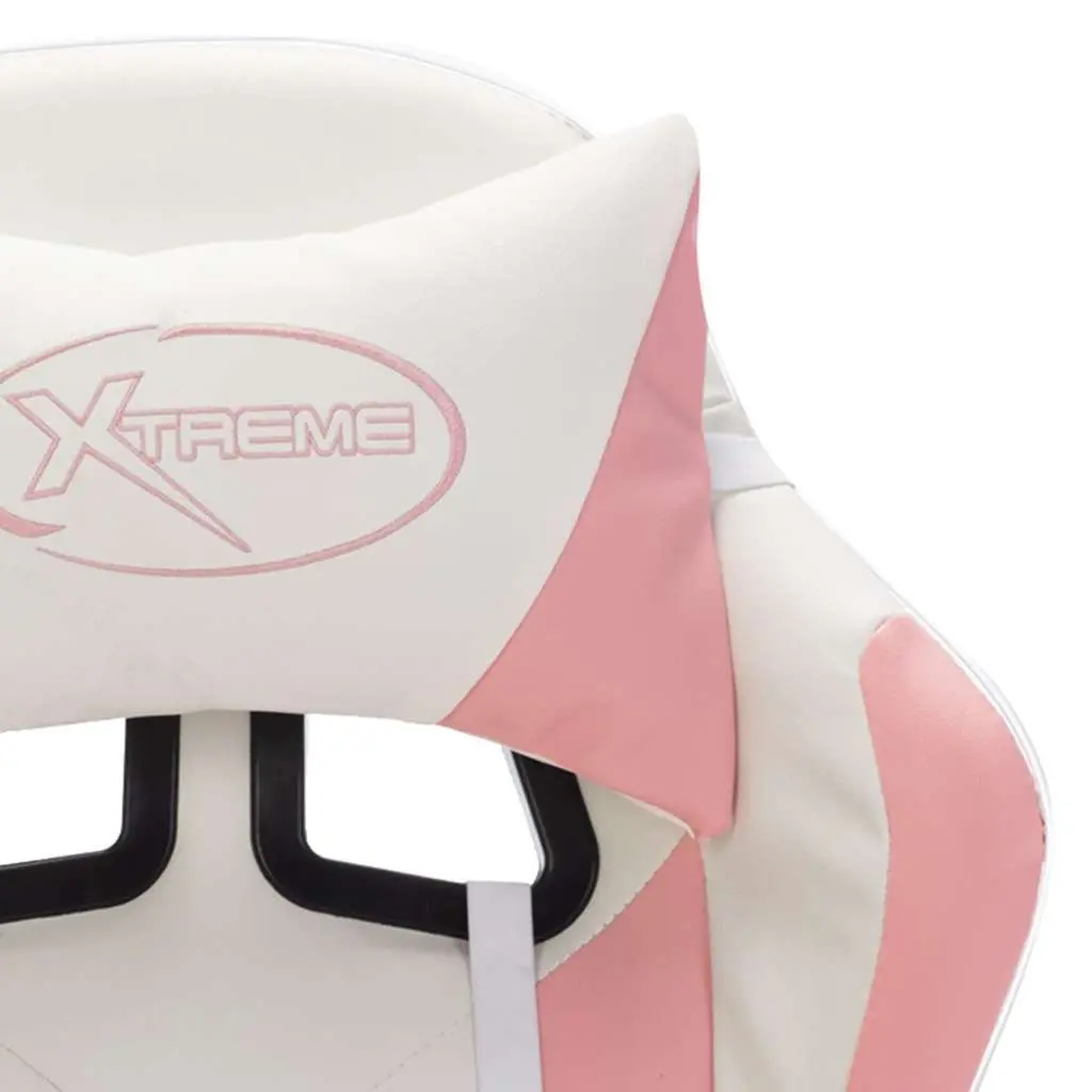 Racing Chair Gaming Office Desk Seat Pink RGB LED Lights Reclining Footrest