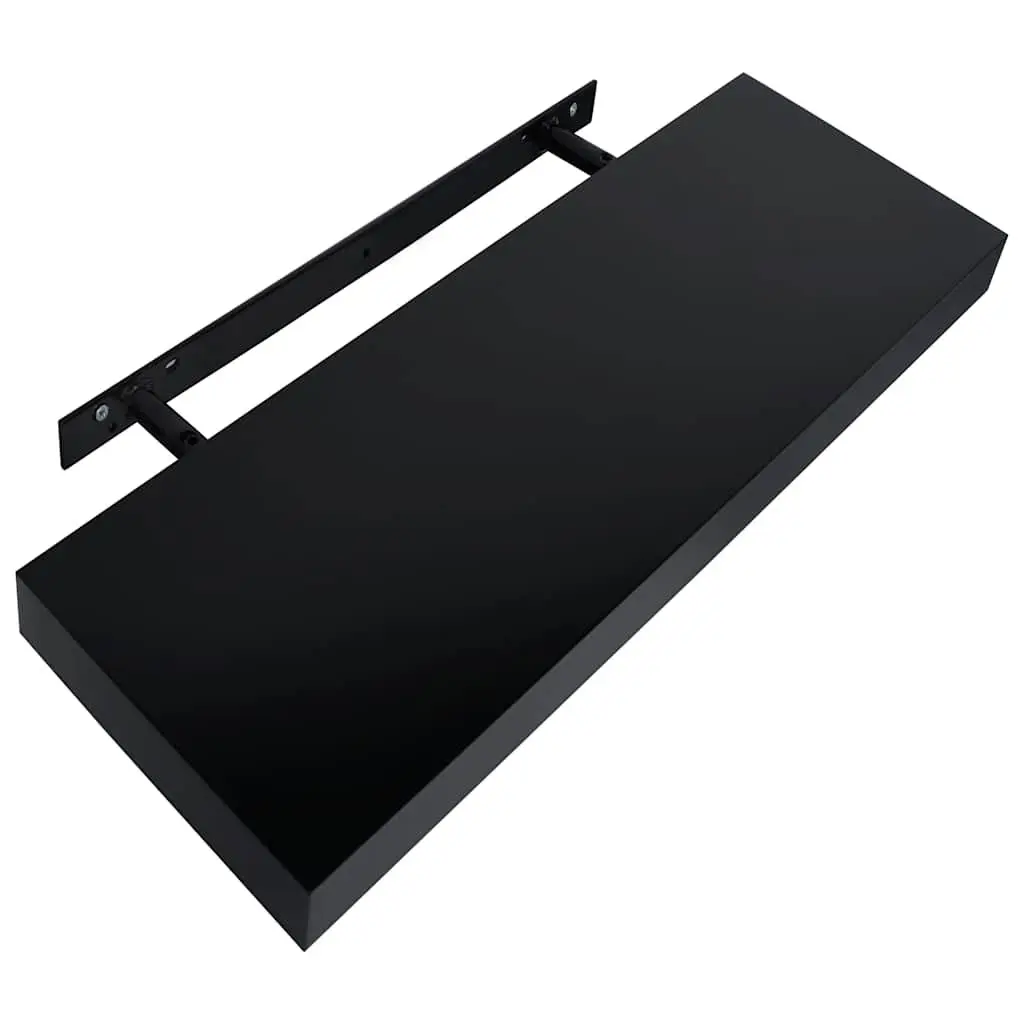 Floating Wall Shelves Black Display Storage 40x20cm Home Decor Organizer Set 2pc