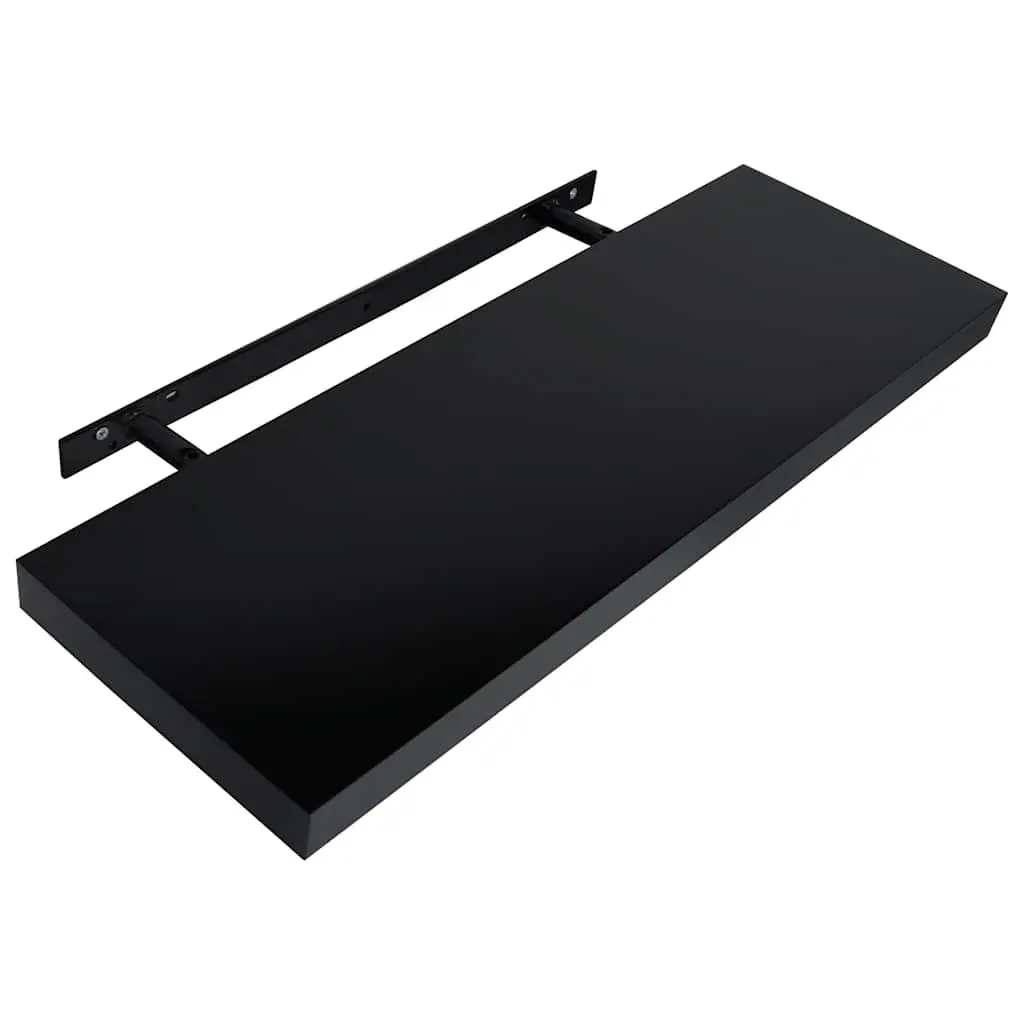 Floating Wall Shelves Black 2 Pieces 80 x 20 x 3.8 cm Display Ledges Storage Home Decor