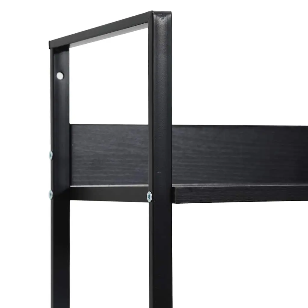 3-Layer Book Shelf Storage Cabinet Engineered Wood Black 60x27.6x90.5cm Standing