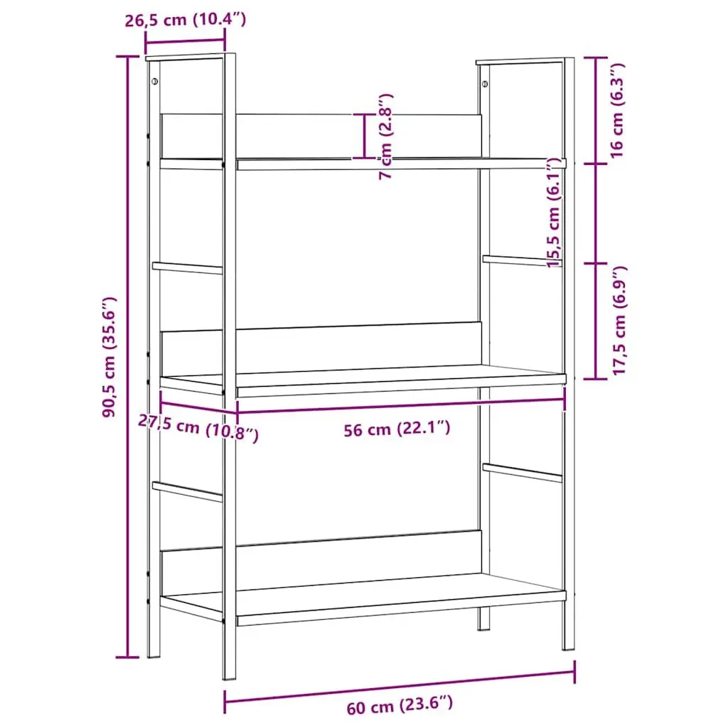 3-Layer Brown Book Shelf