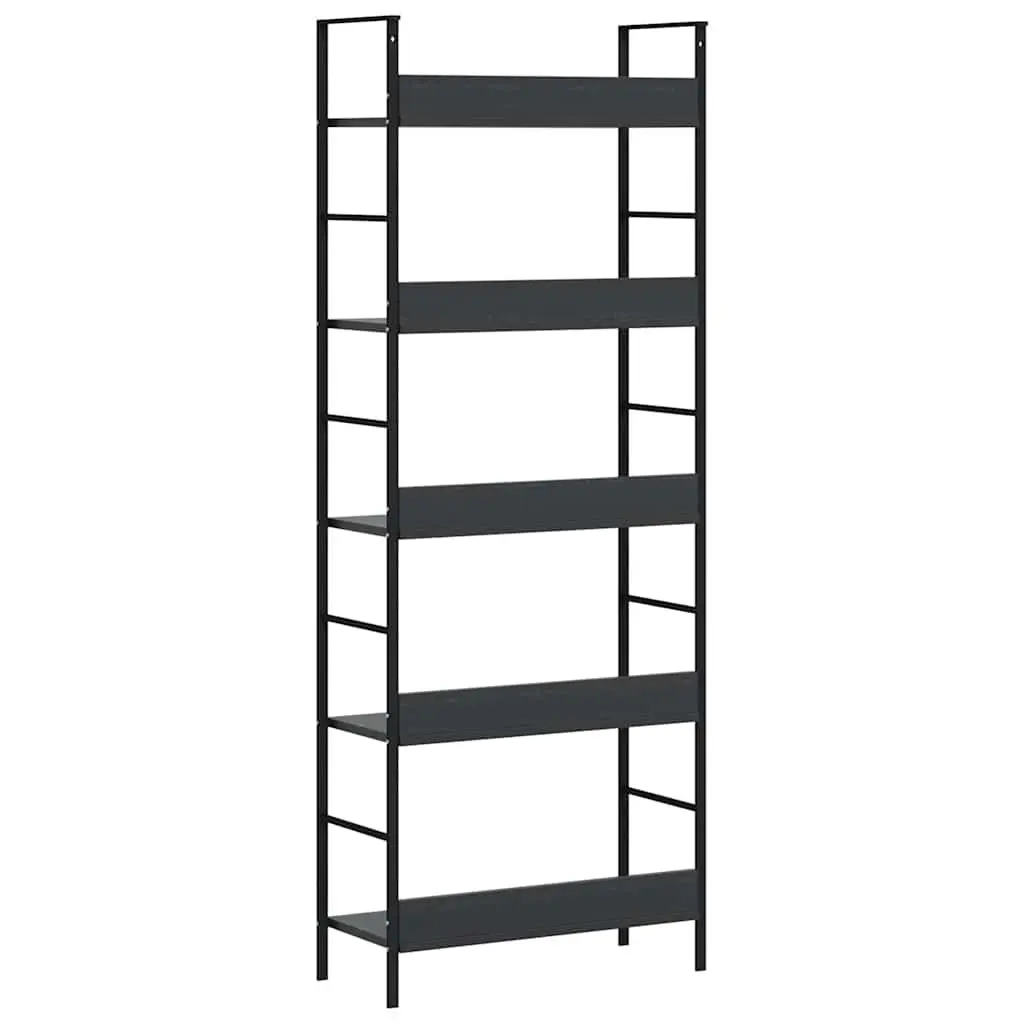 5-Layer Bookshelf Black Standing Cabinet Storage Display Rack